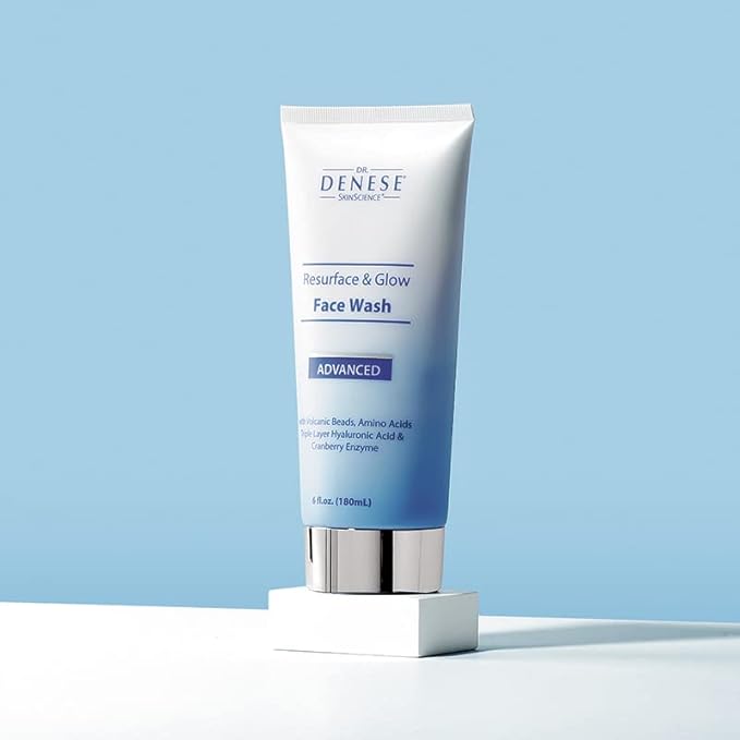 Dr. Denese Resurface & Glow Advanced Face Wash 6 oz – Gentle Exfoliating Cleanser for Radiant, Hydrated Skin – Luxurious Daily Face Wash That Smooths, Softens & Nourishes for a Spa-Like Glow