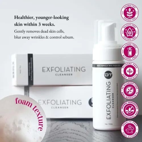 DT Collagen Exfoliating Cleanser with Vitamin B12 – 4oz Deep Cleansing, Acne & Blackhead Treatment, Hydrating & Rejuvenating, Suitable for All Skin Types