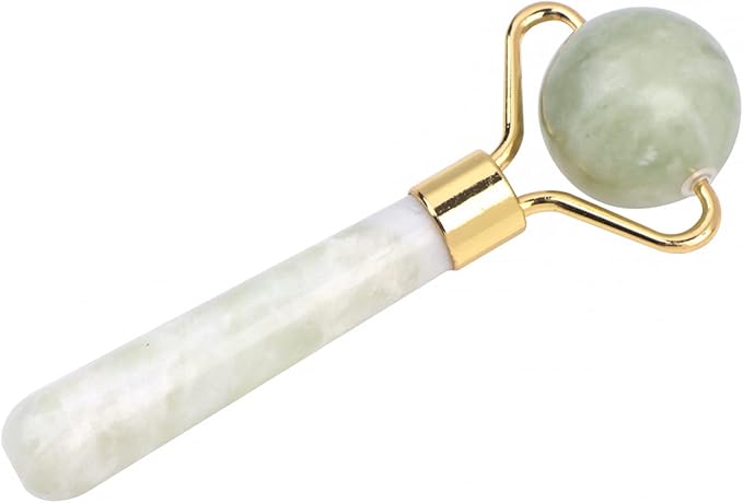 HOTACE Jade Roller for Face-3 in 1 Kit Facial Massager Tool Natural Jade Stone Facial Roller Anti Aging,Face Beauty Set for Eye Anti-Wrinkle-Green