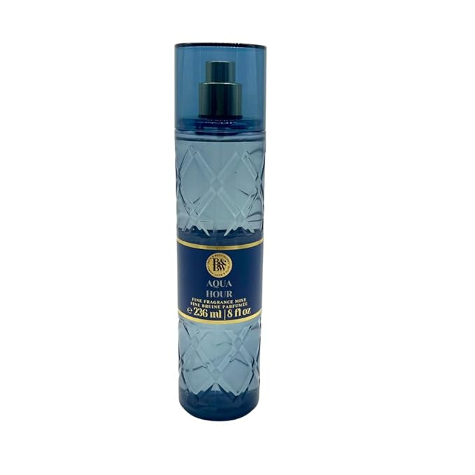 Bath & Body Works AQUA HOUR Fine Fragrance Mist, Ultimate Hydration Body Cream & Body Wash 3-piece Gift Set with a Red Bow for Holidays - Full Size