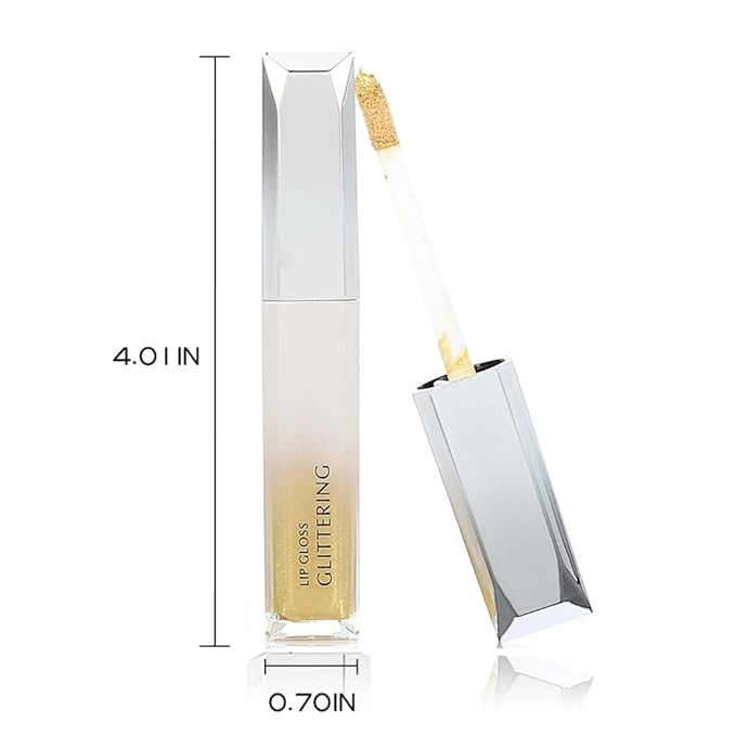 Kilshye Glitter Lipstick Matte Liquid Lipsticks Metallic Lip Glaze High Pigment Lipgloss Long Lasting Waterproof Lip Makeup for Women and Girls Pack of 1 (D- Gold 5)