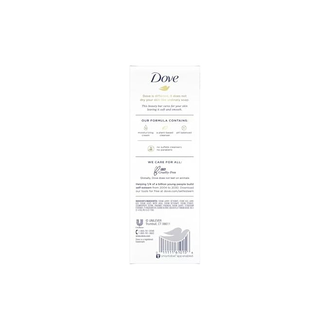 Dove Soap, Pink Beauty Bar 12-Pack – 3-in-1 Moisturizing Face, Body & Hand Soap, 4.75 Oz Ea