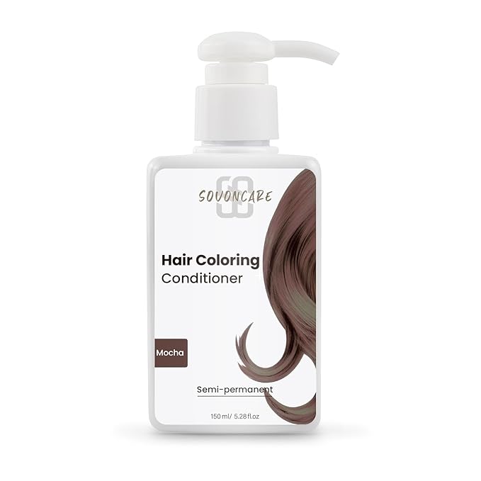 SOVONCARE Hair Color Depositing Conditioner, Semi Permanent for Colored Hair 5.28 OZ, Mocha Hair Dye Results in 10 Mins, Haircare Color Cruelty-Free
