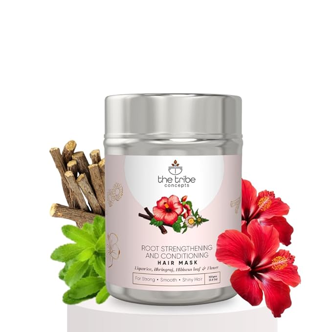 The Tribe Concepts Root Strengthening Conditioning Hair Mask For Frizz Control,Damage Protection Smoothening With Liquorice,Strengthens Roots-For All Types-1 Count,Natural 100 g Pack of 1 Standard