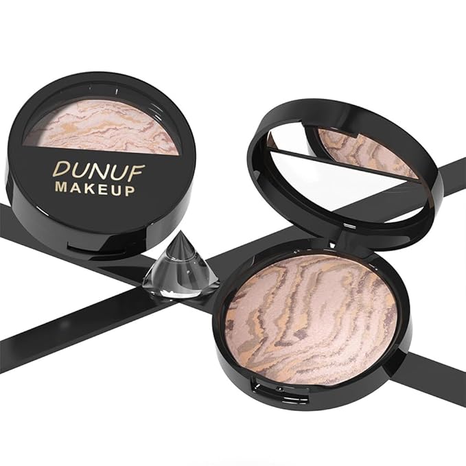 Baked Natural Correcting Pwoder Foundation Makeup, Highlighter Hybrid - Natural Finish, Waterproof Long Lasting, Demi-Matte Natural Finish, Talc-Free, Vegan, 04#