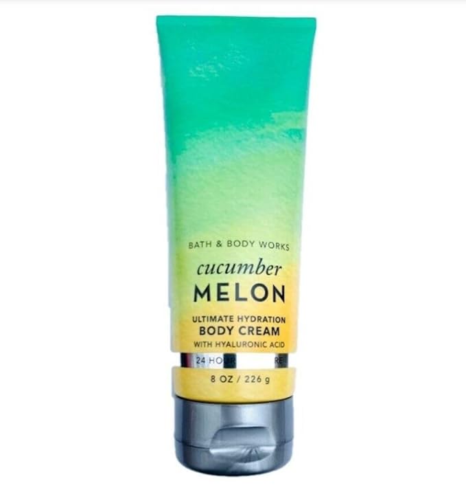 Bath & Body Works Cucumber Melon Ultimate Hydration Body Cream Gift Set For Women, 8 Fl Oz (Cucumber Melon)