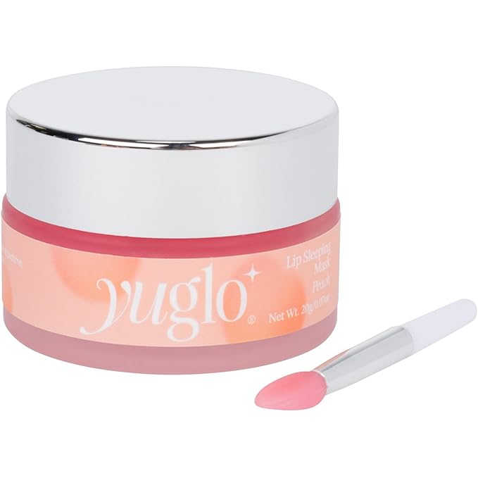 YUGLO Lip Sleeping Mask | Peach Flavor | Hydrating & Soothing Lip Treatment for
Dry, Chapped Lips | Plumps & Moisturizes | Overnight Lip Repair