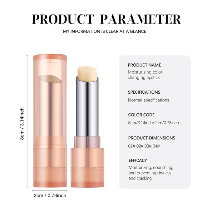 Moisturizing Lip Balm – Hydrating Nourishing Lip Care with Natural Ingredients, Vitamin E & Shea Butter, Smooth Non-Sticky Tinted Lip Balm for Dry & Chapped Lips, Soft Glossy Lipstick for Daily Use 1#