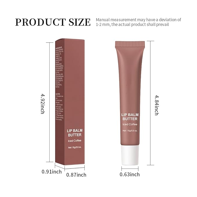 4 Flavors Lip Glossy Butter Balm Lip Tint Hydrating Lip Gloss Ultra-Hydrating & Nourishing Lip Care with Natural Ingredients (01# Vanilla)