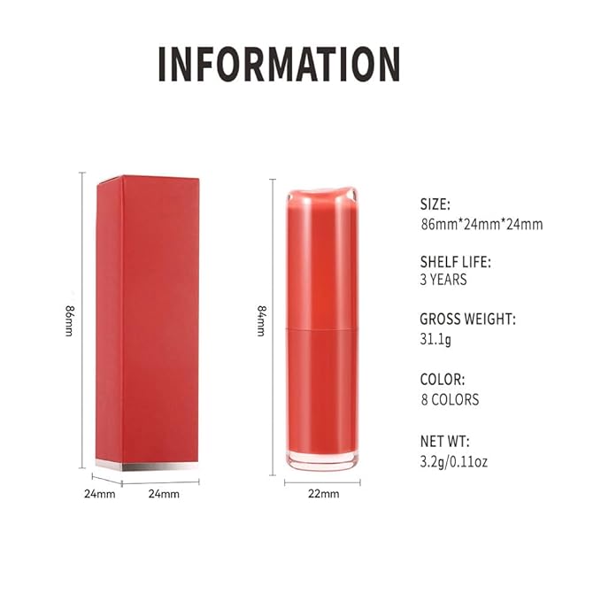 Matte Creamy Lipstick for Women, Long Lasting Waterproof Velvet Lipstick, Lip Stick Crayon Buildable Blendable Creamy Color, Moisturizing Longwear Lip Makeup 02#
