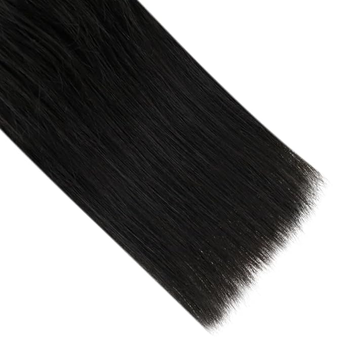 Full Shine I Tip Hair Extensions Human Hair Color 1B Off Black 22 Inch 40 Grams Long Straight Itip Human Hair Extensions add Length Pre Bonded Extensions Remy Hair for Women