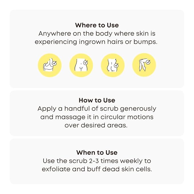 Bushbalm Dark Spot Exfoliating Scrub – Pre-Shave Sugar Scrub for Dark Spots, Hyperpigmentation, Razor Bumps & Dry Skin – Gently Buffs & Soothes Sensitive Skin - Bermuda 236 ml