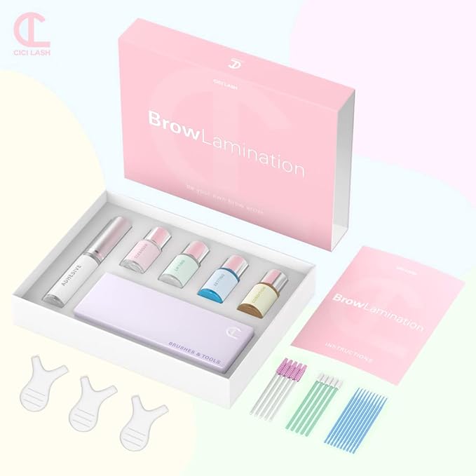 Brow Lamination Kit by CICI | Professional Instant DIY Eyebrow Lamination Lift Kit with Keratin Conditioning for Fuller, Thicker, Beautiful Brows | Easy to Use & Long Lasting Results