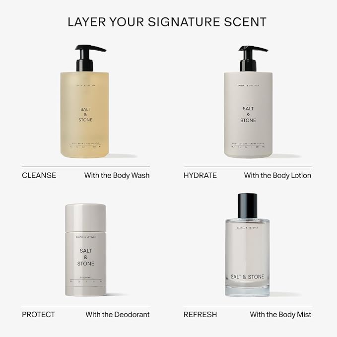 Salt & Stone Body Lotion for Women & Men | Hydrates, Nourishes & Softens Skin | Restores Dry Skin | Fast-Absorbing | Cruelty-Free & Vegan (100 ml) (Santal & Vetiver)