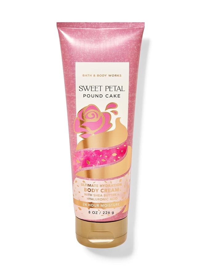Bath & Body Works Ultimate Hydration Body Cream Gift Set For Women, 8 Fl Oz (Sweet Petal Pound Cake)
