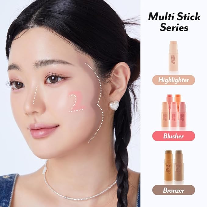 I'M MEME Shading - I'm Multi Stick 001 Bronzer | Easy Blending, Matte Finish, Suitable for Beginners, Lightweight Formula, Natural Contour Makeup, Daily Use, Natural Blur Effect, 0.24 Oz