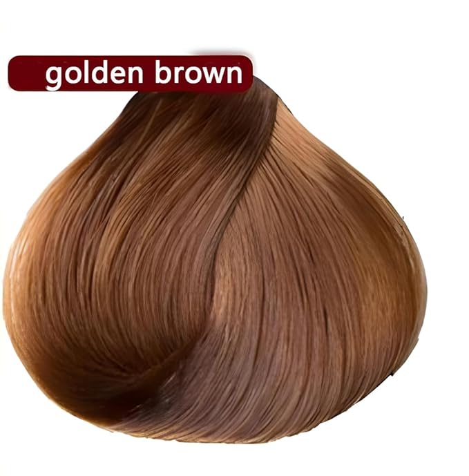 Brown Hair Dye Shampoo YIZHONG Light Golden Brown Hair Color For Gray Hair Coverage Permanent 3 in 1 For Women Men Easy Comb Dyeing Champu Para Canas( Golden Brown)