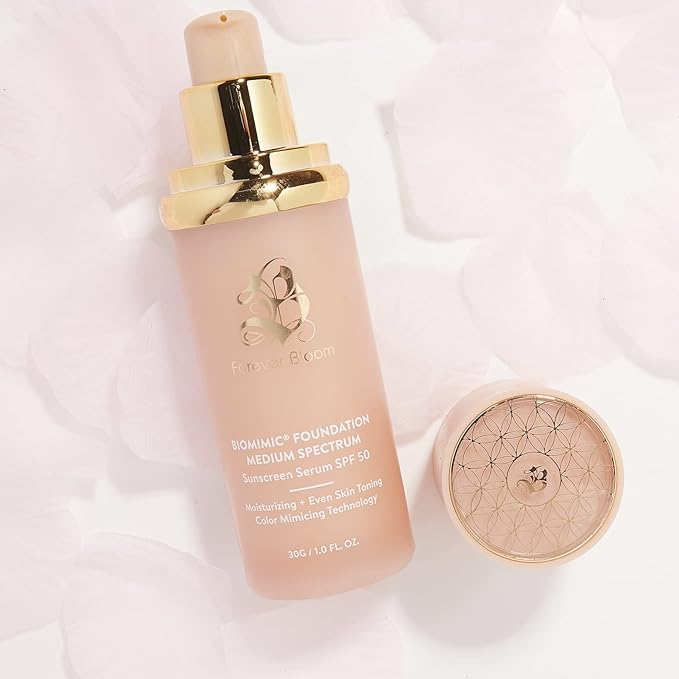 Bio Mimic Foundation Medium Spectrum by Forever Bloom; Protecting from Sun with SPF50; for Gym, Sports, Dancing