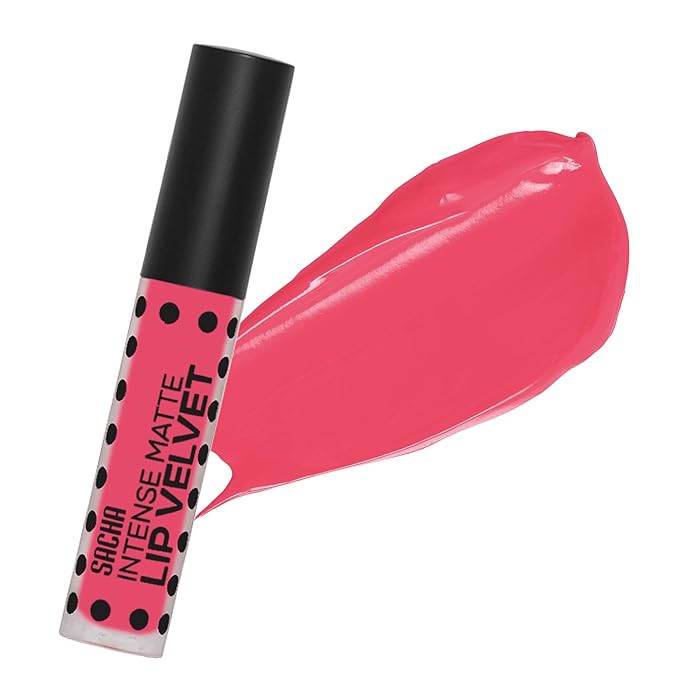 Sacha Cosmetics Intense Matte Lip Velvet Liquid Lipstick, Long-Lasting Velvet Matte Finish, 0.2 fl.oz. Wile or Wine