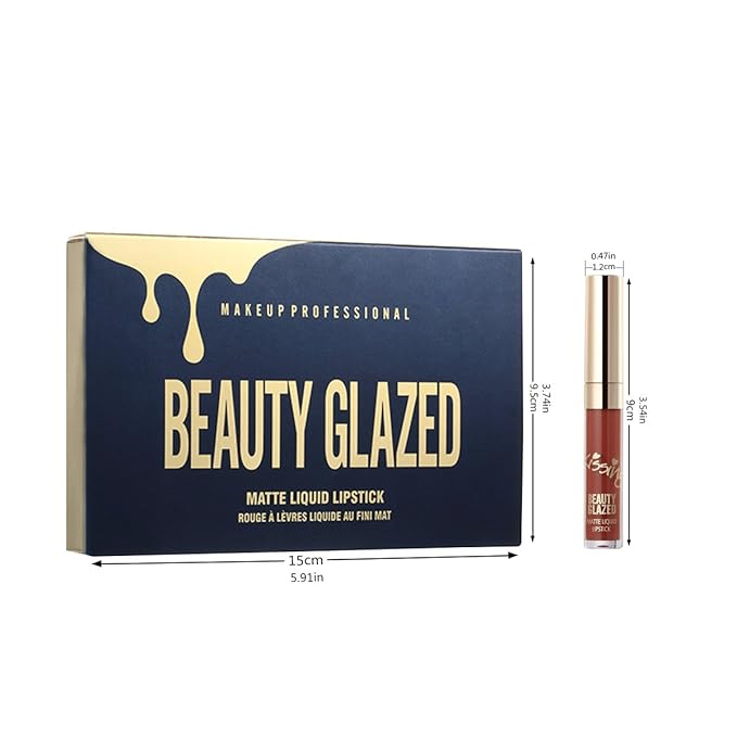BestLand 6Pcs Matte Liquid Lipstick Set - Non-Stick, Waterproof, Long-Lasting Shades - Durable Lipgloss Beauty Cosmetics Makeup Set - Perfect Gifts for Women and Girls