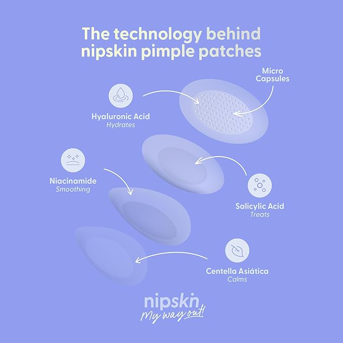 NIPSKIN - My Way Out Patches with Micro Hydrocolloid Capsules for Blind Granites -Waterproof Zit Stickers for All Skin Types