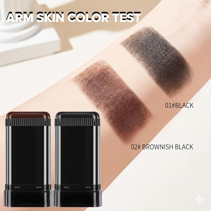 2Pack Root-Touch-Up Hair Color Stick with Built -in Comb – Instant Waterproof Brown Dye for Gray Coverage, Sweat-Proof Long-Lasting, Travel-Friendly Dye Pen for Women & Men (02#Brownish Black)