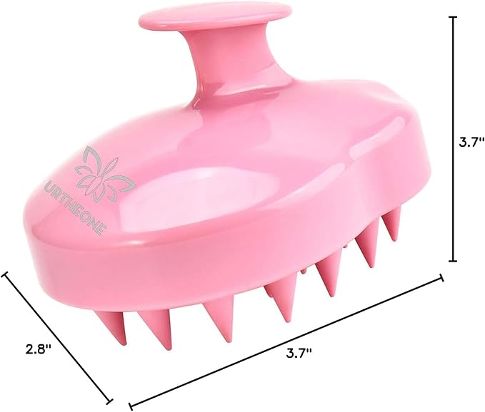 URTHEONE Soft Silicone Hair Scalp Massager Shampoo Brush for Wet Dry Oily Curly Straight Thick Thin Rough Long Short Natural Men Women Kids Pets Hair Care Tools(Pink