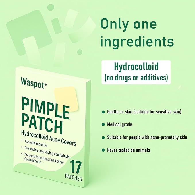 Original Hydrocolloid Acne Patches (17 Count) | Medical Grade for Cystic Breakouts, Invisible Spot Treatment & Overnight Healing