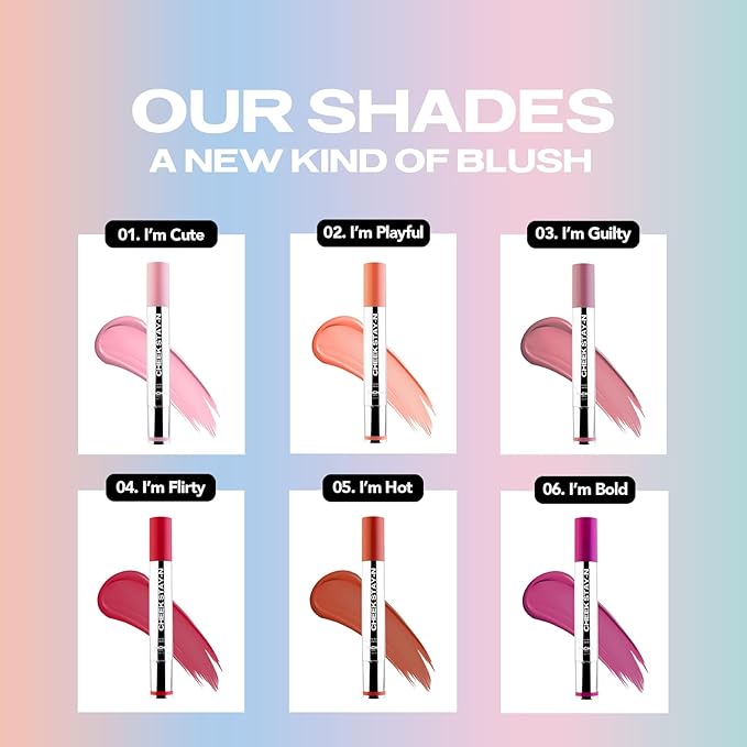 Sacheu Cheek STAY-N Liquid Blush for Cheeks — High Pigment, Buildable, Lightweight Cream Blush for Dewy Radiant Flushed Cheeks — Long-lasting & Cruelty Free (2 Pack, Sugar & Spice Duo)