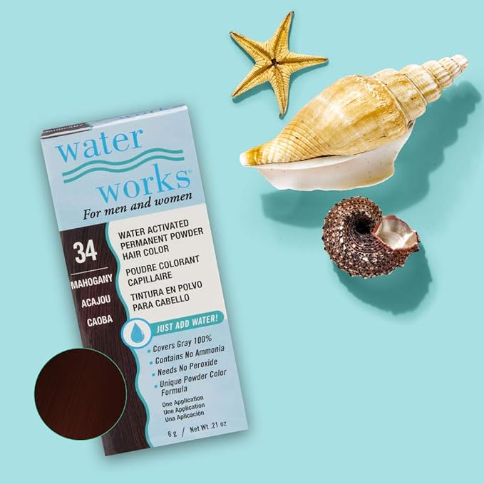 Water Works Powder Hair Color, Permanent, 3 packs (Mahogany)