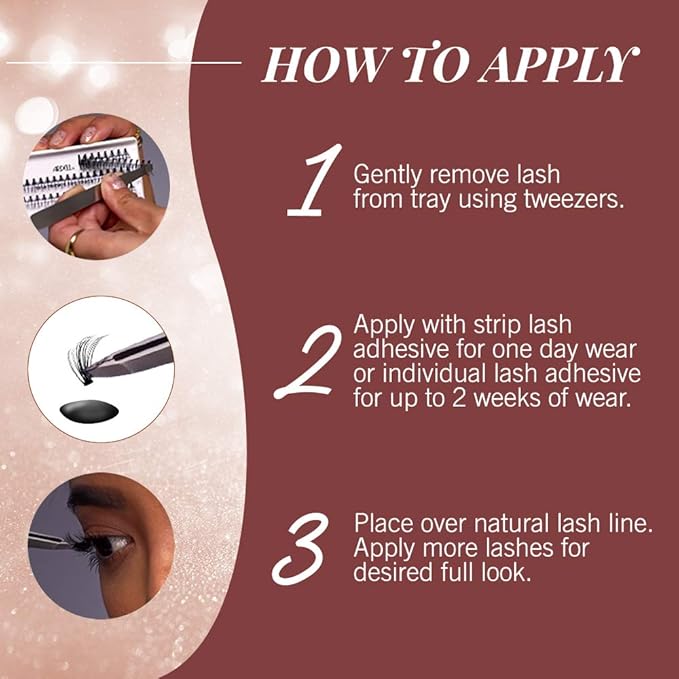 Ardell Faux Mink Individual Lashes - Long Black, Lightweight, Natural-Looking DIY Lash Clusters, Reusable Fake Eyelashes, 4 Pack