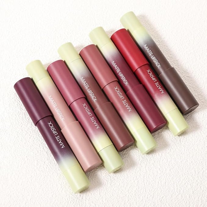 BINGBRUSH 4PCS 2in1 Matte Lip Liner and Lipstick Combo, Lipstick for Women, Longwear Waterproof Lip Liner Pencil, Matte lipstick Smudge Proof,Women's Long Lasting Lip Makeup (Set1 01#+02#+03#+04#)