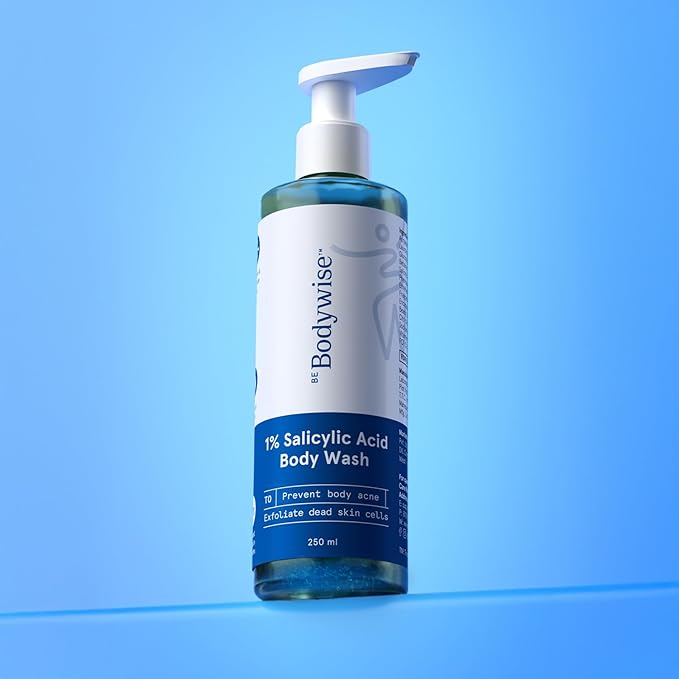 Bodywise Be Body Wash. Prevents Body Acne, Strawberry Skin. Has 1% Salicylic Acid. Deep Moisture, Fresh Scent. Paraben Free, Suphate Free. 8.45 Fl Oz