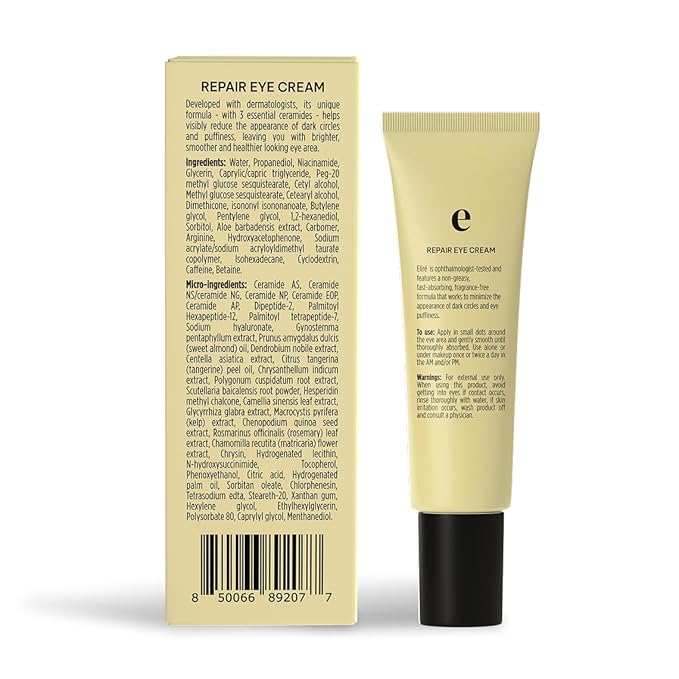 Repair Hydrating Eye Cream – Reduces Dark Circles, Puffiness and Fine Lines – Lightweight, Dermatologist-Recommended, Fast-Absorbing and Sensitive Skin Friendly -15ml