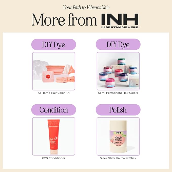 INH Semi Permanent Hair Color | Color Depositing Conditioner | Blue Black Hair Dye | No Bleach & No Peroxide Temporary Tint for Women & Men | Vegan, Ammonia Free, & Sulfate Free | Ready to Use, 6oz