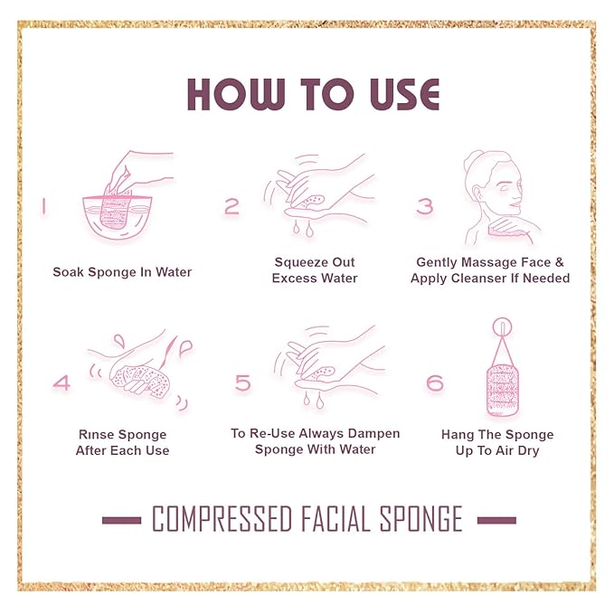 60-Count Compressed Facial Sponges | Makeup Remover Sponge | 100% Natural Cosmetic Spa Sponges for Facial Cleansing | Exfoliating Mask | Face Scrubber (Heart)