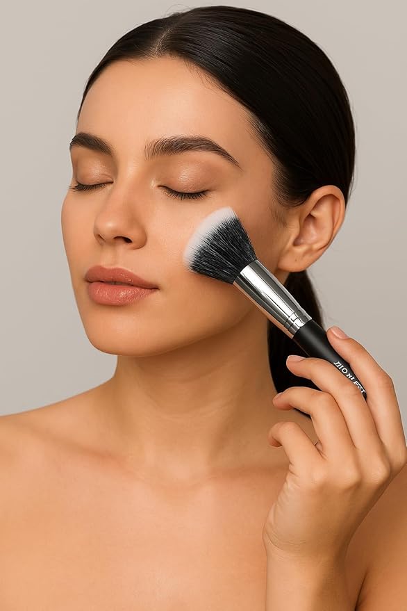 ZAQ Premium Duo Fiber Stippling Brush - The Ultimate Tool for Flawless Liquid Foundation Application, Blending, and Face Makeup