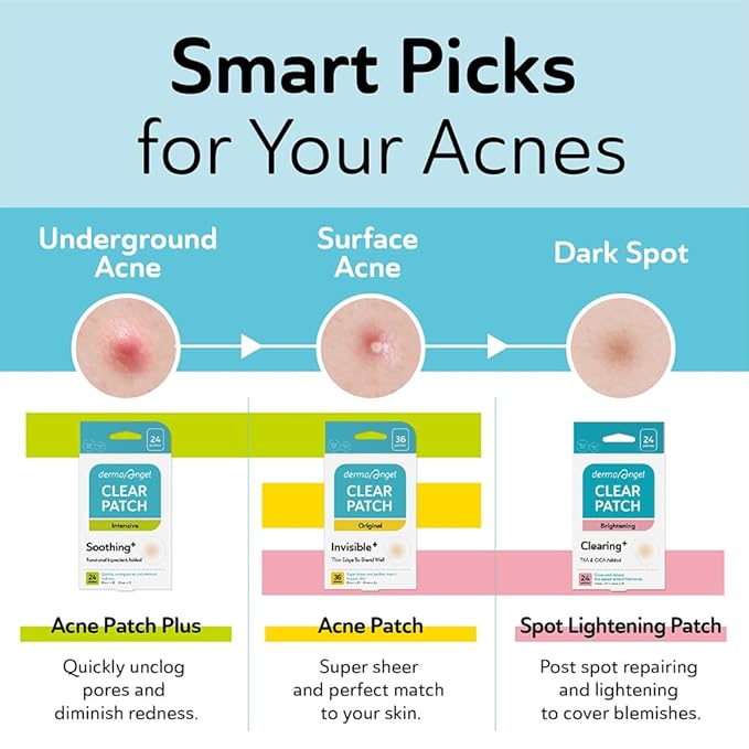 DERMA ANGEL Large Pimple Patches for Face - Hydrocolloid Nose, Chin, and Forehead Acne Patches for Full Face Coverage - Big Acne Patches for Large Blemish - Day & Night Use (Intensive-XL/10 Dots)