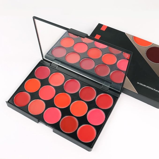 Kaely 15 Colors Matte Red Lipstick Palette for Women, Professional Lip Color Palette Makeup, Pro Lip Gloss Long Lasting Waterproof, labiales mate 24 horas originales matte larga duracion