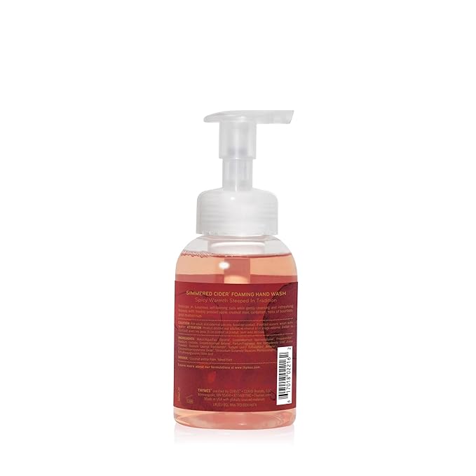 Thymes Foaming Hand Wash with Aloe & Glycerin - Foaming Hand Soap with Pump - Kitchen or Bathroom Decor - Fall Soap with Notes of Freshly-Pressed Apples, Clove & Cardamom (Simmered Cider, 10.3 fl oz)