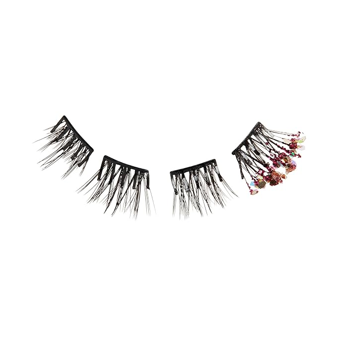 imPRESS X WICKED: FOR GOOD Press On Self Adhesive Eyelashes, ‘Friends Till The End’, 8mm-10mm Natural Volume Press On Lashes, Purple Glitter, 12 Lash Clusters & Non-Stick Mini Applicator