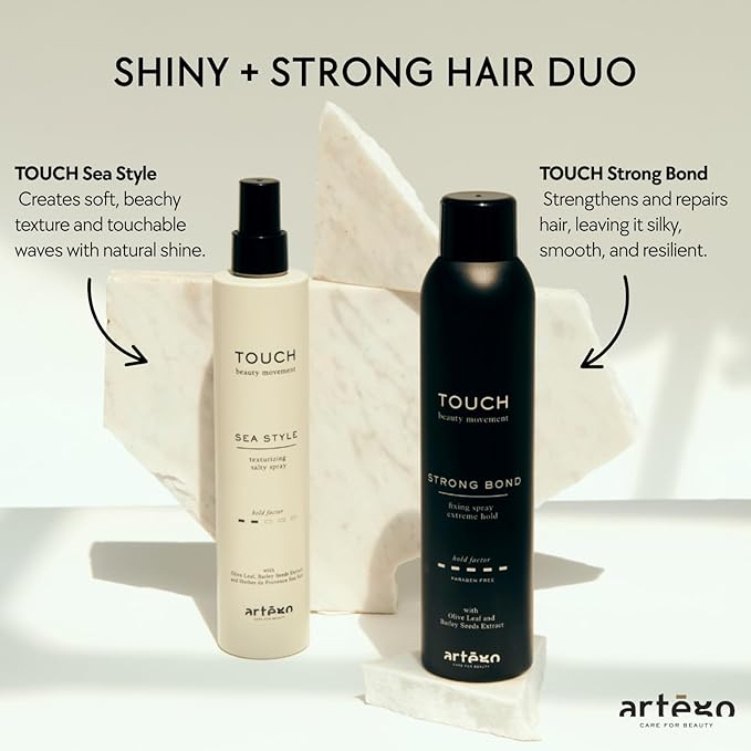Artègo TOUCH Sea Style Salt Spray (8.5 fl oz) – Texturizing Beach Waves Spray for Volume, Body & Frizz Control