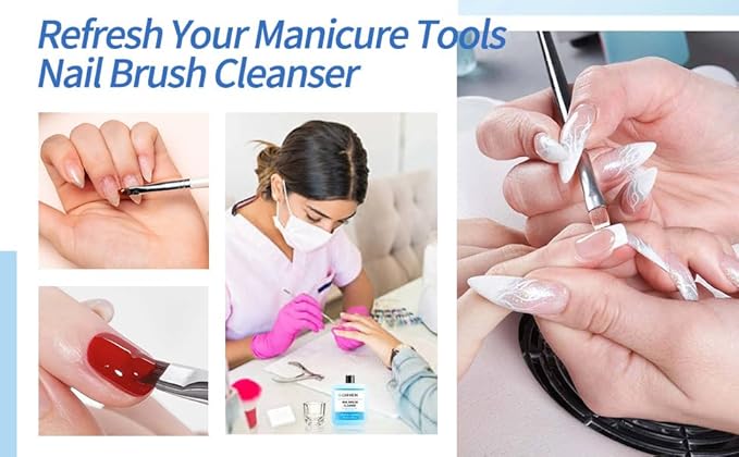 Nail Brush Cleaner - Special for Gel/Nail Art Brushes & Makeup Brush Care, Must-Have for Renewal, 40ml/1.35fl.oz