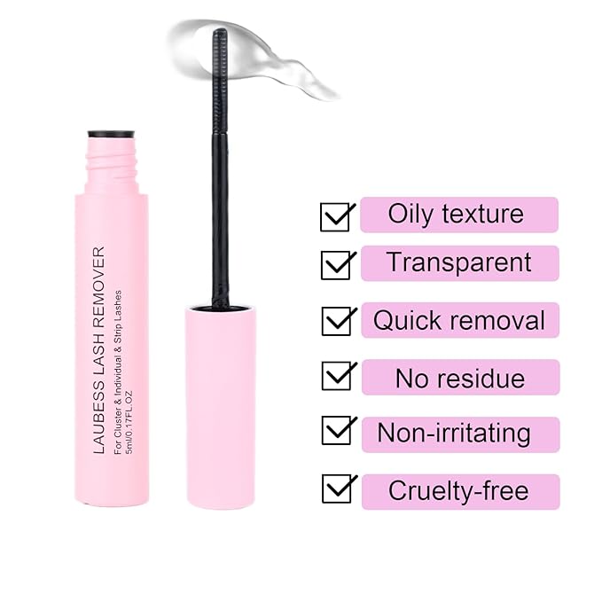 Lash Extension Kit LAUBESS Lash Clusters Kit Cluster Eyelash Extensions Kit Eyelash Clusters Lash Bond and Seal Waterproof Tweezers Brush Lash Glue Remover (Kit 60D/80D-D-Mix8-18(3D)