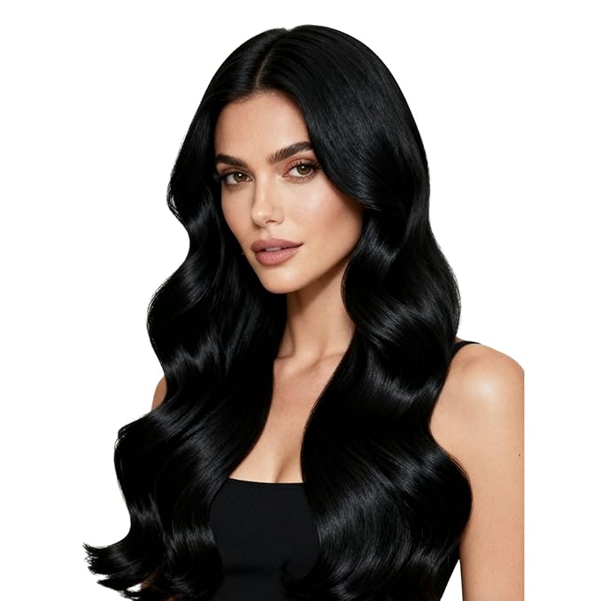 Full Shine Micro Loop Hair Extensions Human Hair 28 Inch 100 Grams Long Straight Remy Hair Natural Black Micro Bead Human Hair Extensions for Women Cold Fusion Extensions add Length