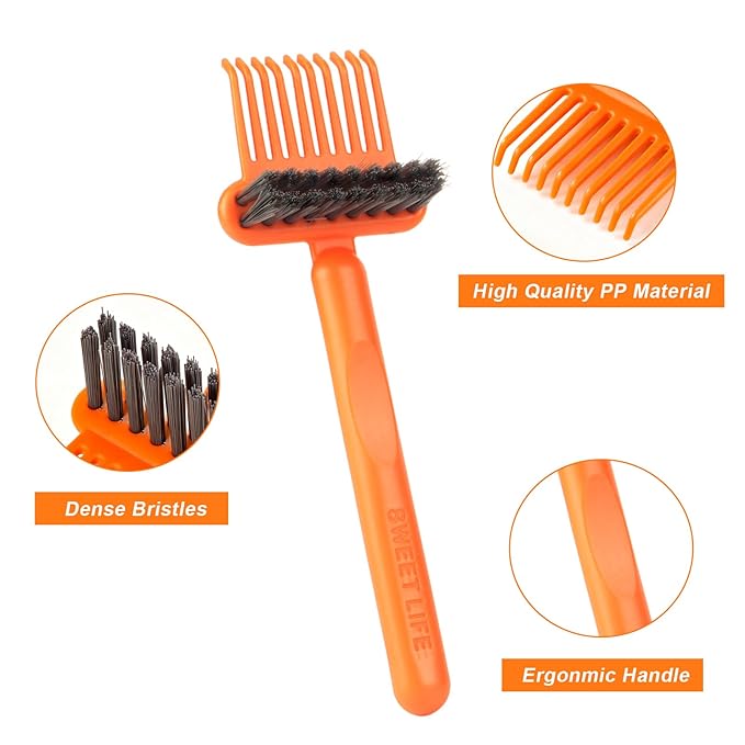 (Cleaner-Orange) Jurrissa Hair Brush Comb Cleaning Tool Comb,2-in-1 Hair Brush Cleaner Tool, Portable Remover Rake for Removing Hair Dust, Home and Salon Use (Orange)