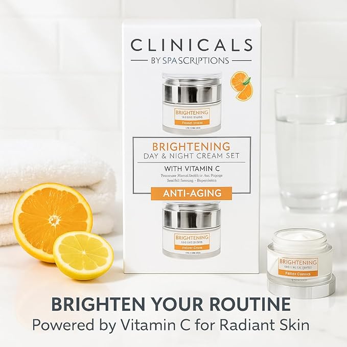 SpaScriptions Clinicals Brightening Vitamin C Day & Night Cream Set - 2 Pack (1.7oz)