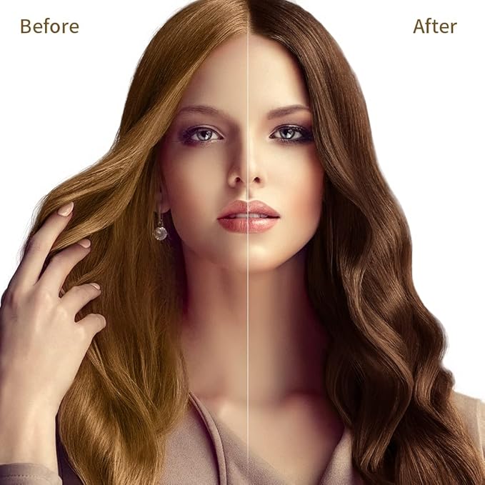 Dark Brown Hair Dye Shampoo for Gray Hair, Semi-Permanent Hair Color Shampoo for Women and Men, Herbal Ingredients, 3 in 1-100% Grey Coverage, 17.6 Fl Oz (Pack of 1)