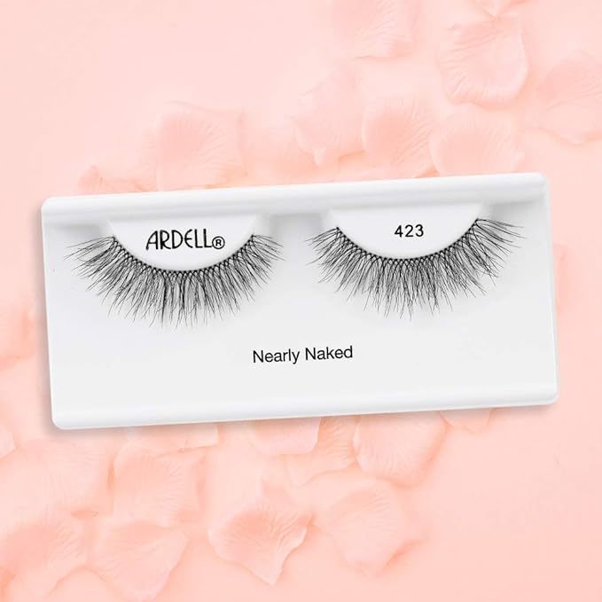 Ardell Naked Lashes Natural 423 with Invisiband – Natural False Eyelashes, Lightweight Strip Lashes for Soft Volume, 4 Pairs