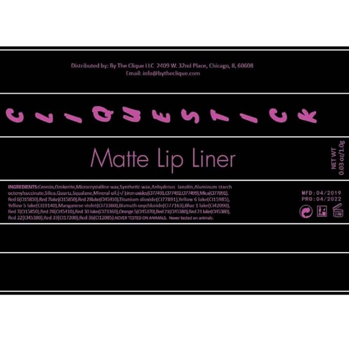 By The Clique Premium Long Lasting Pink Matte Lip Liner Pencil | Pink Poison